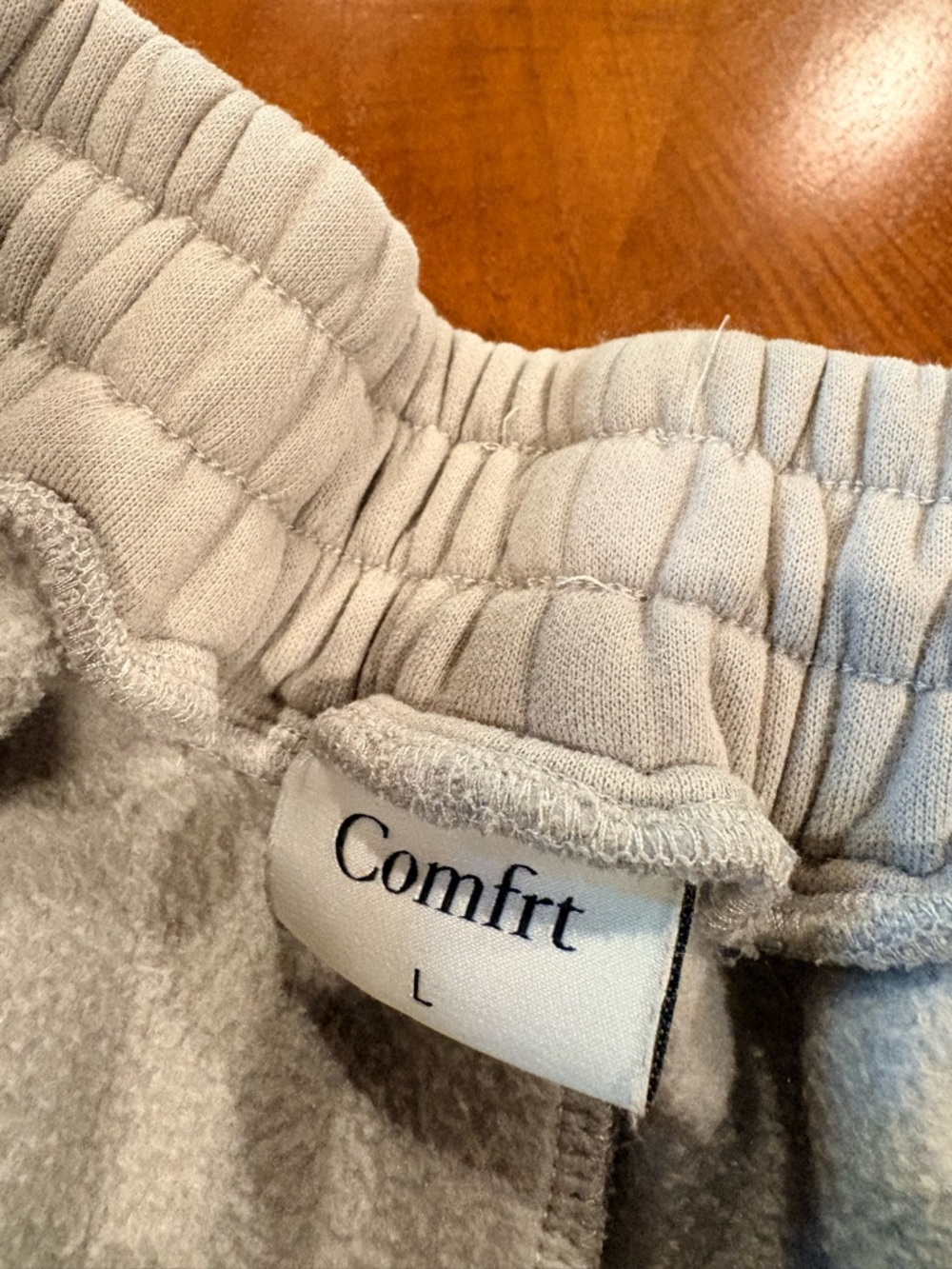 COMFRT Beige Cozy Sweatpants, men’s, size L, waist 20’ inches - Picture 6 of 7